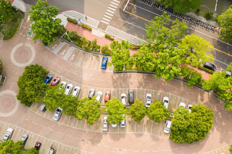 parking lot aerial view